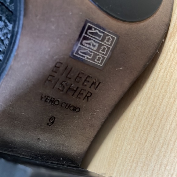 Eileen Fisher Slew Lace Up Booties Peep Toe 9 shoe - Picture 7 of 9